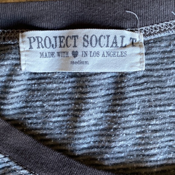 Project Social Gray Striped Top / Medium - Picture 5 of 7